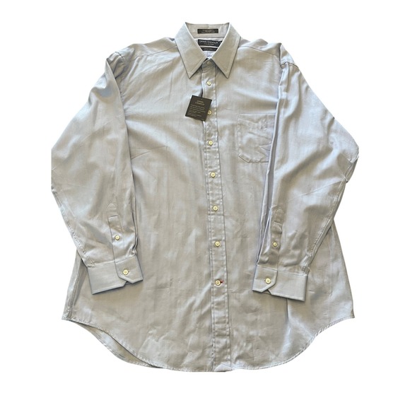 Daniel Cremieux Other - Daniel Cremieux Collection Denis Shirt Mens 17 35 Blue Herringbone Cotton NWT